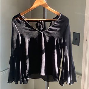Black blouse with bell sleeves